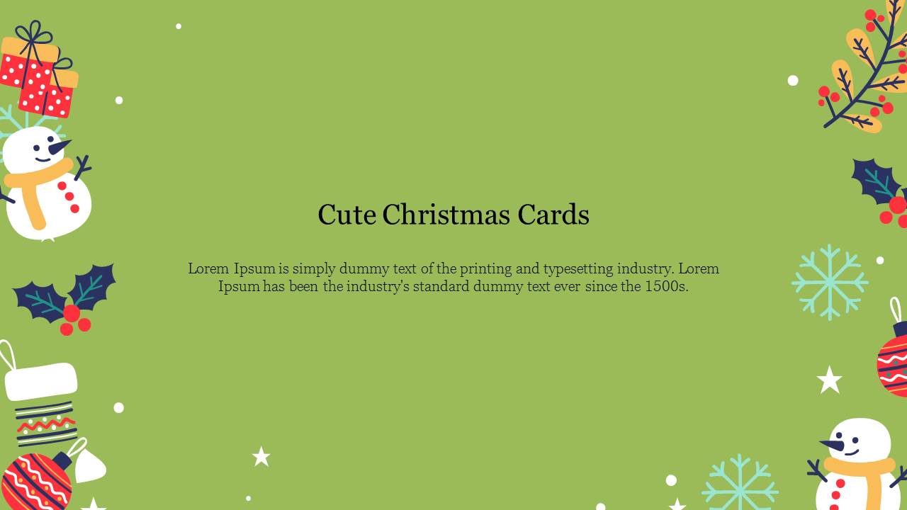Free - Innovative Cute Christmas Cards PPT Slide Templates